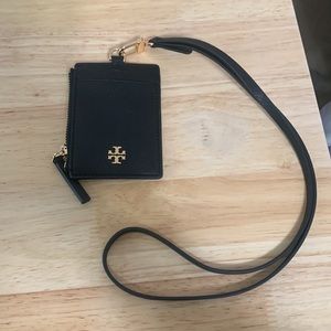 Tory Burch Black Emerson Lanyard Wallet